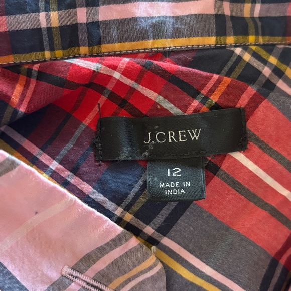 J. Crew pink plaid Oxford shirt - Picture 4 of 4